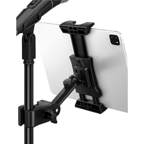Updated Tablet Mount Holder for Mic Stand,Adjustable Microphone Music Stand iPad